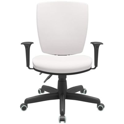 Cadeira de Escritório Diretor Office Base Giratória Preto Alta Flexi P03 Vinil Branco - Lyam