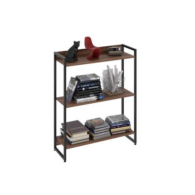 Estante Multiuso Para Escritório Industrial 03 Prateleiras Areta 104x80cm C01 Nogal - Lyam Decor