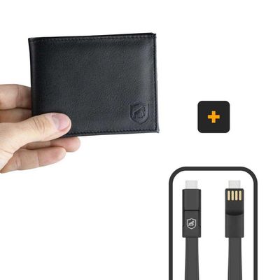 Kit Carteira de Couro Guardian + Cabo Slim 3 em 1 - Gshield