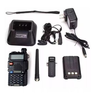 Rádio Comunicador HT Dual Band UHF VHF UV-5R com FM Fone de Ouvido PTT