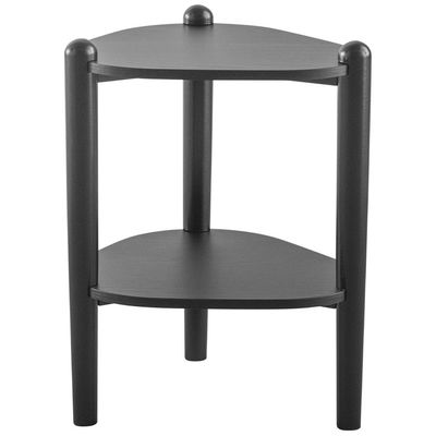 Kit 02 Mesas de Centro e 01 Mesa Lateral Pés Madeira Trium A03 Nero Preto - Lyam Decor