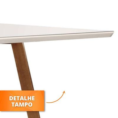 Mesa Munique 220cm Madeira E Vidro Mobillare