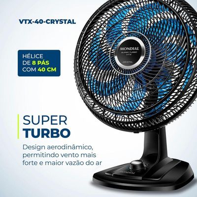 Ventilador Mesa Super Turbo 8 Pás Mondial Vtx-40-crystal