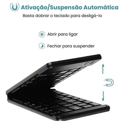 Mini Teclado Dobrável de Bolso Para Celular Tablet e Notebook  com Ç