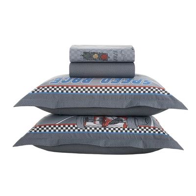 Jogo Cama Infantil Casal4 Pcs 200 Fios Corrida Karsten