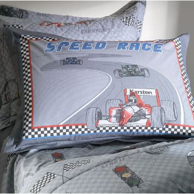 Jogo Cama Infantil Casal4 Pcs 200 Fios Corrida Karsten