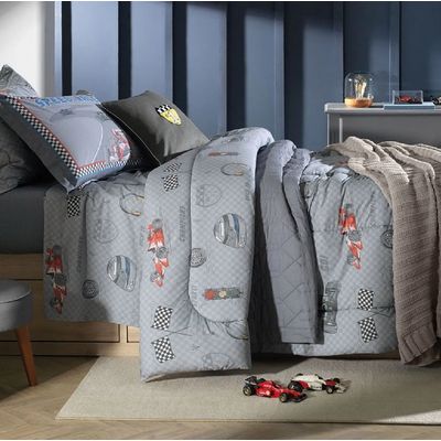 Jogo Cama Infantil Casal4 Pcs 200 Fios Corrida Karsten
