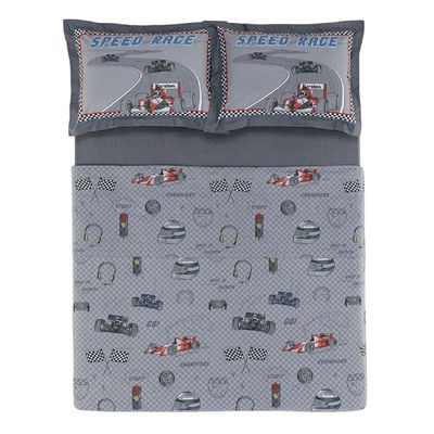 Jogo Cama Infantil Casal4 Pcs 200 Fios Corrida Karsten