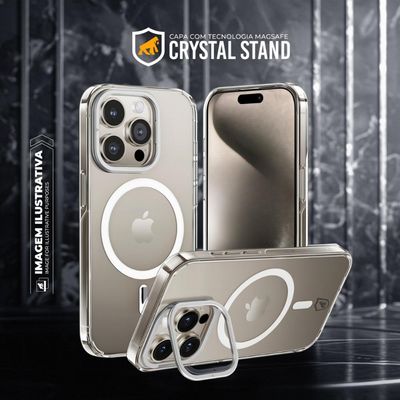 Capa case capinha para iPhone 16 Plus - MagSafe Crystal Armor Stand - NÃO AMARELA - Gshield