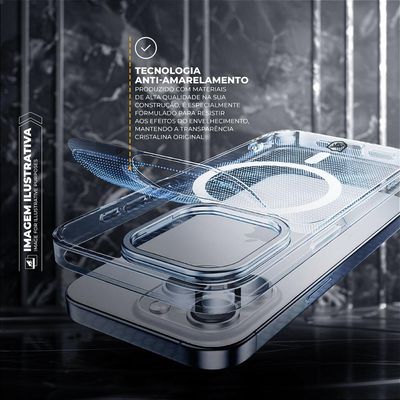 Capa case capinha para iPhone 16 Plus - MagSafe Crystal Armor Stand - NÃO AMARELA - Gshield