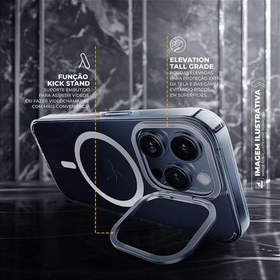 Capa case capinha para iPhone 16 Plus - MagSafe Crystal Armor Stand - NÃO AMARELA - Gshield