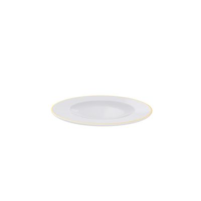 Prato Sobremesa Filetado Tramontina Elisa em Porcelana com Borda Dourada 21 cm