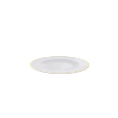 Prato Sobremesa Filetado Tramontina Elisa em Porcelana com Borda Dourada 21 cm