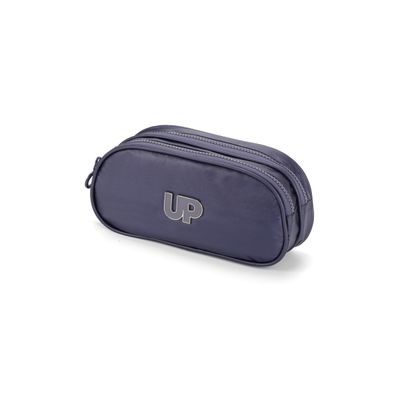 Estojo Duplo Escolar Crinkle Luxcel ET47246UP Metalizado Azul