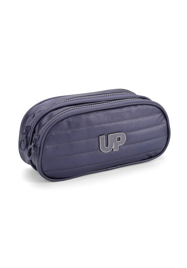 Estojo Duplo Escolar Crinkle Luxcel ET47246UP Metalizado Azul