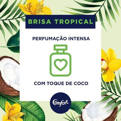 Caixa com 6 Amaciante Comfort de Roupa Brisa Tropical Com Toque De Coco Frasco 1,8L