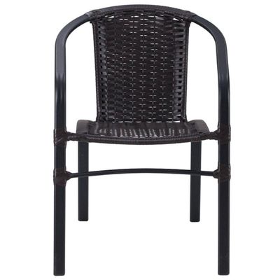 Kit 4 Cadeiras Alumínio E Mesa Tampo Varanda Jardim Piscina Tabaco