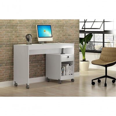 Mesa Para Computador 01 Gaveta Com Rodizio Giga Valdemoveis Branco