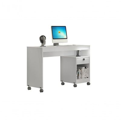 Mesa Para Computador 01 Gaveta Com Rodizio Giga Valdemoveis Branco