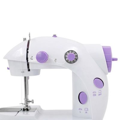 Mini Máquina De Costura Reta Portátil Bivolt Doméstica Compacta Branco