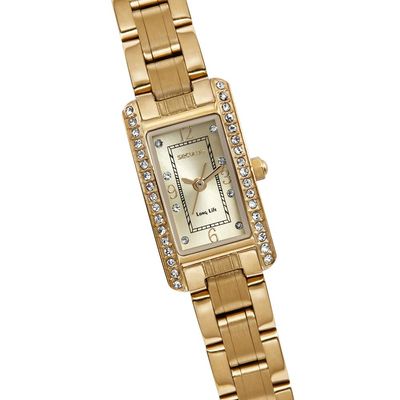 Relógio Seculus Feminino Ref: 77324lpsvda1 Retangular Aço Dourado