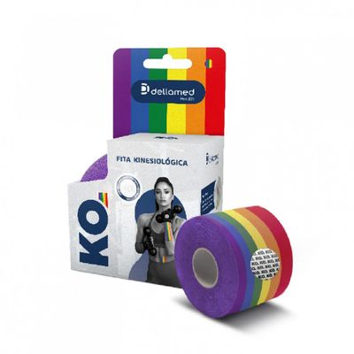 Bandagem Elástica Adesiva Kinesiológica Rainbow Dellamed Rainbow