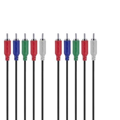 Cabo 5 Rca Macho Para 5 Rca Macho Video Componente 2 Metros - P5r-2