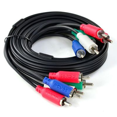 Cabo 5 Rca Macho Para 5 Rca Macho Video Componente 2 Metros - P5r-2
