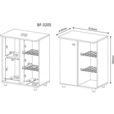 Balcão Fruteira 01 Porta Branco - Tecno Mobili