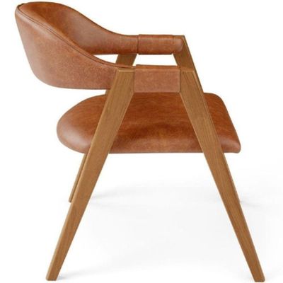 Kit 02 Cadeiras De Jantar E Estar Living Estofada Nadja L02 Couríssimo Camel