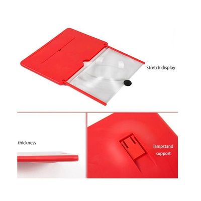 Tela Aumento Amplificadora De Imagem Para Smartphone F5 Vermelho