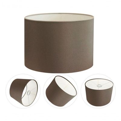 Cúpula Abajur E Luminária Cilíndrica Vivare Cp-7018 ø40x25cm - Bocal Nacional Cáqui