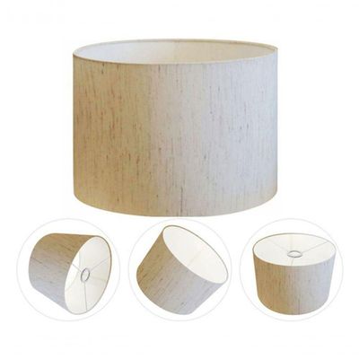 Cúpula Abajur E Luminária Cilíndrica Vivare Cp-7017 ø40x21cm - Bocal Nacional Linho Bege