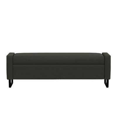 Recamier Bau Paris Base De Metal 1,20m Suede Preto - Inova Decorações