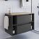 Gabinete Para Banheiro 01 Porta 01 Gaveta 80cm Mel Grafite Proddy Mel