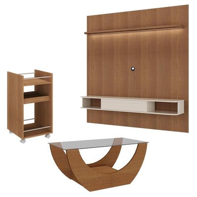 Painel TV 75 Polegadas Mesa De Centro E Aparador Bar BBO3 Arly Cinamomo