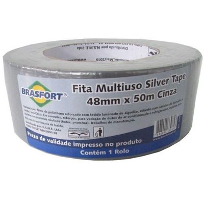 Fita Multiuso Cinza 48 Mm X 50 Metros - 7549 - Brasfort