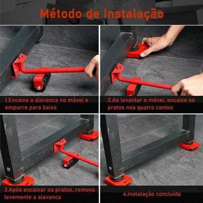 Ferramenta Levantador para Mover Moveis Pesados Levantador Easy Roller