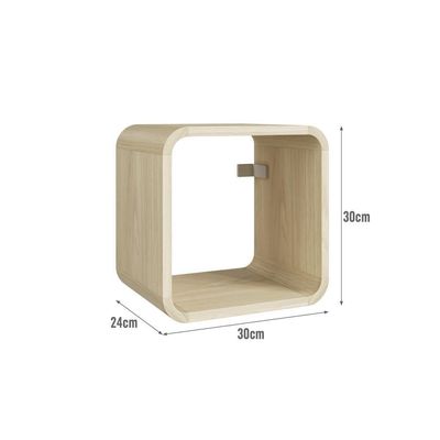 Nicho Prateleira Decorativa Infantil 30x30cm Organizador Para Quarto E Decoração Carvalho Araguaia