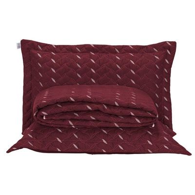 Cobre Leito Bordado 400 Fios Heitor Casal Queen 100% Poliéster - Vermelho