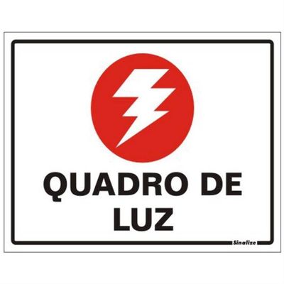Placa De Poliestireno Auto-adesiva 20x15cm Quadro De Luz - 220 Al - Sinalize Placa 20x15 Quadro De Luz 220al Sinalize