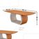 Mesa Zeus 180cm Tampo Laminado Canto Barril Com 6 Cadeiras Linho Off Imbuia Natural