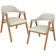 Kit 02 Cadeiras de Jantar e Estar Living Estofada Nadja L02 Linho Champagne - Lyam Decor