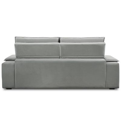 Sofá Retrátil Reclinável Para Sala 3 Lugares 205cm Gordon F04 Veludo Cinza Claro - Lyam Decor