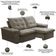Sofá Retrátil Reclinável Para Sala 3 Lugares 210cm Nijma F04 Veludo Marrom Claro - Lyam Decor