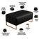 Kit 02 Puffs Decorativo Sala De Estar Cléo 90cm W01 Base Ferro Cobre Couríssimo Preto - Lyam Decor