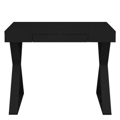Mesa Para Escritório Escrivaninha Cavalete 01 Gaveta Veneza A02 Web Preto - Lyam Decor