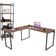 Kit Mesa De Escritório Industrial em L com Estante 5 Prateleiras Form C01 150x150 Nogal - Lyam Decor