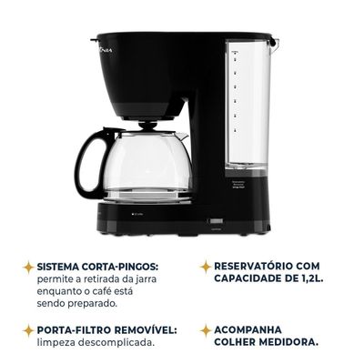 Cafeteira Britânia 32 Cafés Jarra de Vidro 1,2L BCF32C 220V