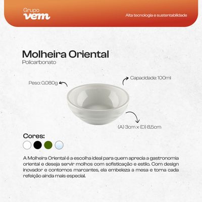 Molheira Oriental Redonda 100ml Natural em Policarbonato